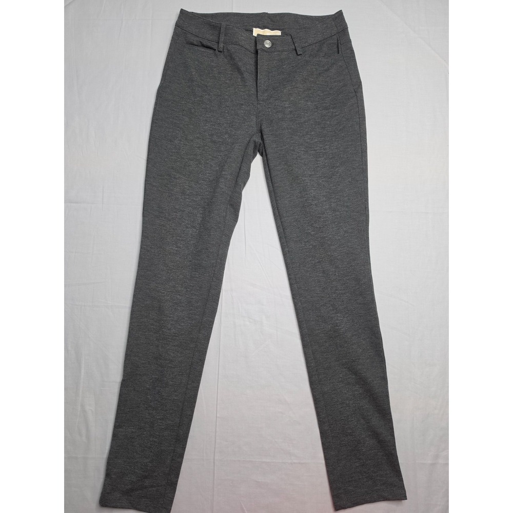 Michael Kors Pants Women's 4 Charcoal Gray Stretch Mid-Rise Slim Straight Leg
